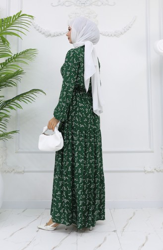 Robe Hijab Vert emeraude 0025-01