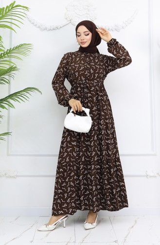 Braun Hijab Kleider 0025-04