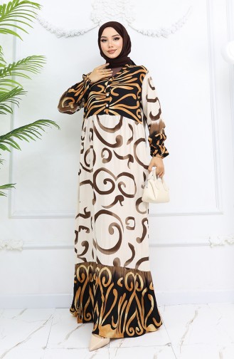 Braun Hijab Kleider 0028-05