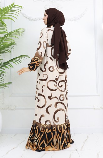 Braun Hijab Kleider 0028-05