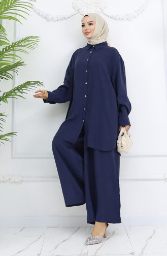 Tunik Pantolon İkili Takım 4065-07 Lacivert