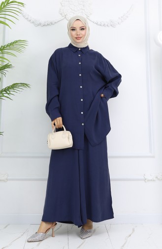 Tunik Pantolon İkili Takım 4065-07 Lacivert