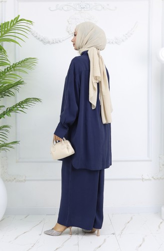 Tunik Pantolon İkili Takım 4065-07 Lacivert