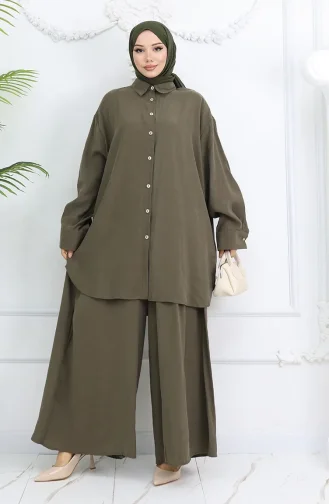 Tunik Pantolon İkili Takım 4065-08 Haki