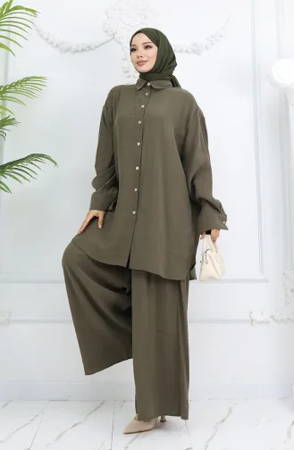 Tunik Pantolon İkili Takım 4065-08 Haki
