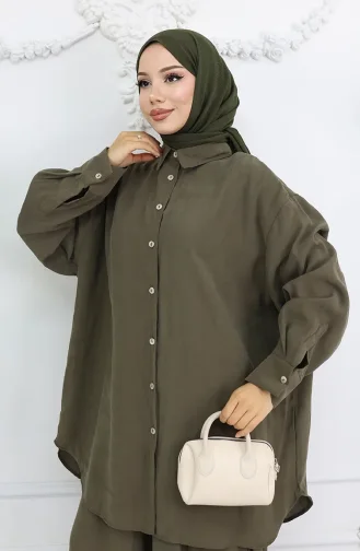 Tunik Pantolon İkili Takım 4065-08 Haki