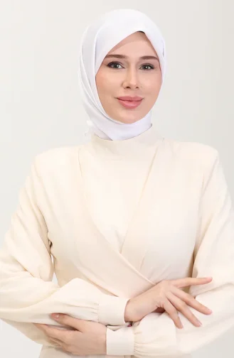 Kristal Eşarp 81079-11 Tam Beyaz