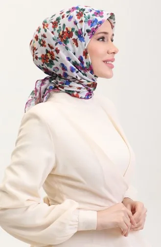 Patterned Cotton Scarf 2073-09 Saks Fuchsia 2073-09