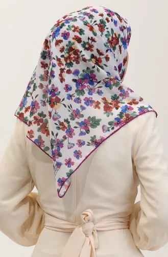Patterned Cotton Scarf 2073-09 Saks Fuchsia 2073-09