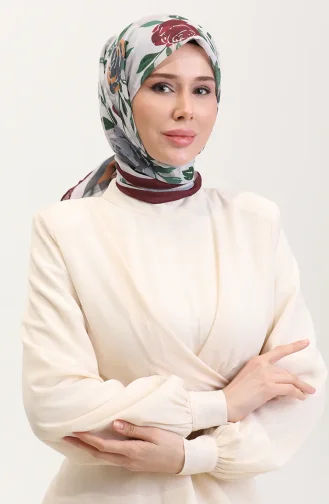 Gestreepte Katoenen Sjaal 2074-09 Grijs Pruim 2074-09