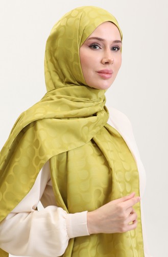 Bloom Desen Jakar Şal 90183-02 Fıstık Yeşili
