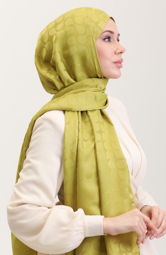 Bloom Desen Jakar Şal 90183-02 Fıstık Yeşili
