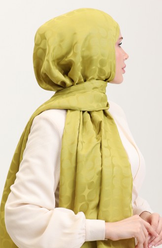 Bloom Desen Jakar Şal 90183-02 Fıstık Yeşili