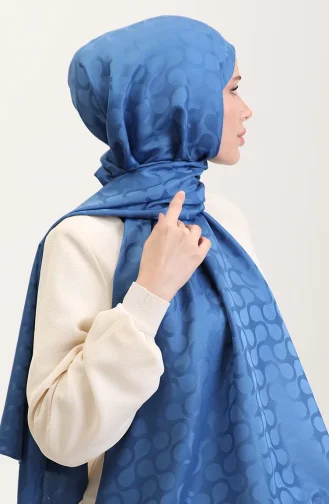Bloom Desen Jakar Şal 90183-03 İndigo