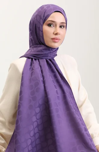 Jacquard Sjaal Met Bloemenpatroon 90183-04 Paars 90183-04