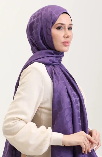 Jacquard Sjaal Met Bloemenpatroon 90183-04 Paars 90183-04