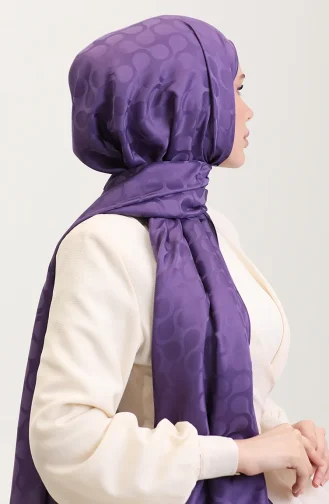 Jacquard Sjaal Met Bloemenpatroon 90183-04 Paars 90183-04