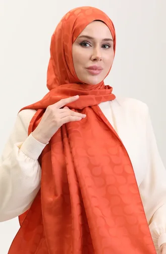 Bloom Desen Jakar Şal 90183-06 Kiremit