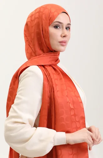 Bloom Desen Jakar Şal 90183-06 Kiremit