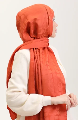 Bloom Desen Jakar Şal 90183-06 Kiremit