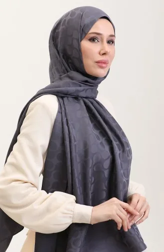 Bloom Pattern Jacquard Shawl 90183-07 Anthracite 90183-07
