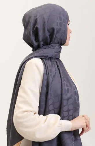 Bloom Pattern Jacquard Shawl 90183-07 Anthracite 90183-07