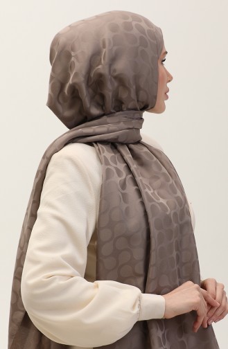 Bloom Desen Jakar Şal 90183-14 Koyu Vizon