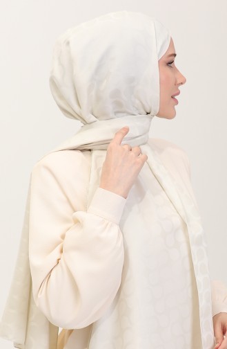 Bloom Desen Jakar Şal 90183-15 Kemik