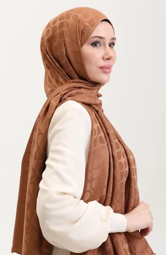 Jacquard Sjaal Met Bloemenpatroon 90183-16 Bruin 90183-16