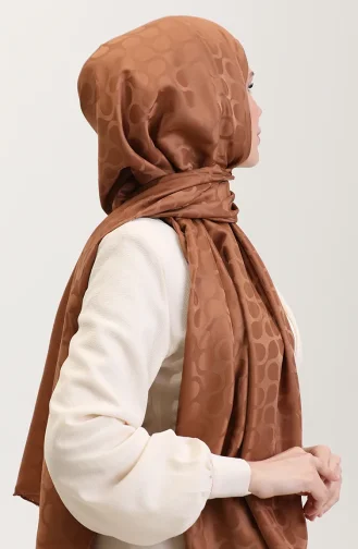 Jacquard Sjaal Met Bloemenpatroon 90183-16 Bruin 90183-16