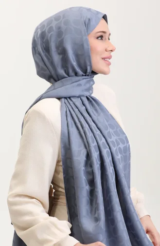 Jacquard Sjaal Met Bloemenpatroon 90183-18 Donkergrijs 90183-18