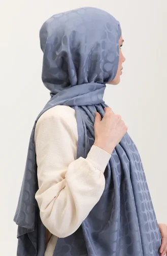 Jacquard Sjaal Met Bloemenpatroon 90183-18 Donkergrijs 90183-18