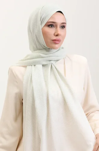 Çizgi Desenli Keten Şal 70286-03 Mint Yeşili