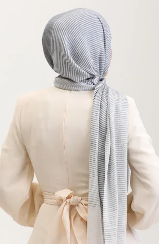 شال كتان مخطط منقوش 70286-05 أسود 70286-05