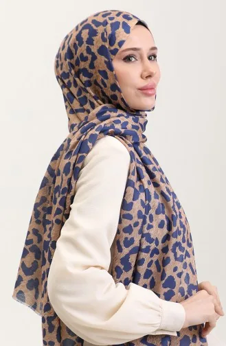 Leopard Pattern Shawl 2076-03 Milk Coffee 2076-03