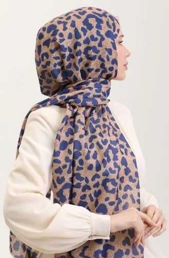 Leopard Pattern Shawl 2076-03 Milk Coffee 2076-03