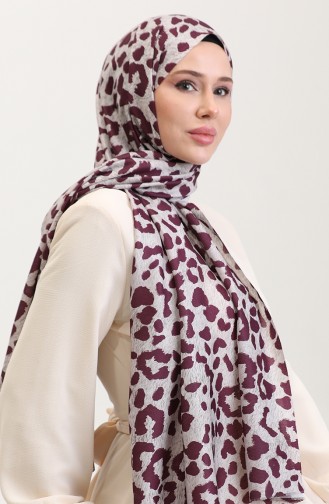 Leopar Desenli Şal 2076-05 Mürdüm