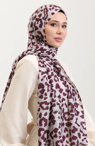 Luipaardpatroon Sjaal 2076-05 Pruim 2076-05