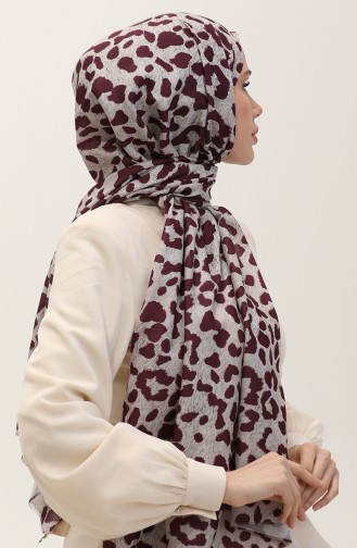 Leopar Desenli Şal 2076-05 Mürdüm