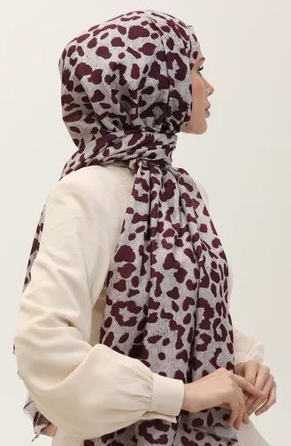 Luipaardpatroon Sjaal 2076-05 Pruim 2076-05