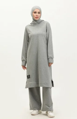 Dubbel Geregen Sport Tuniek Broek Tweedelig Pak 0002-01 Grijs 0002-01