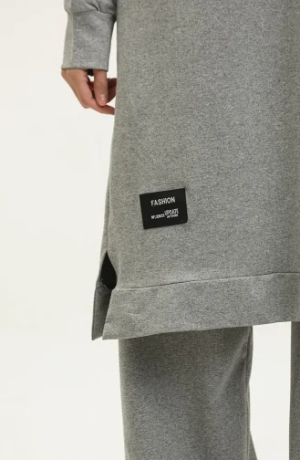 Dubbel Geregen Sport Tuniek Broek Tweedelig Pak 0002-01 Grijs 0002-01