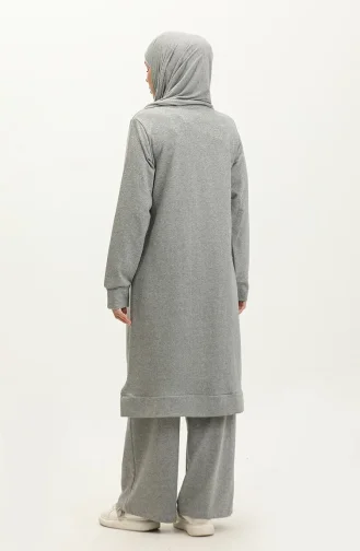 Dubbel Geregen Sport Tuniek Broek Tweedelig Pak 0002-01 Grijs 0002-01