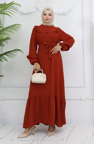Robe Hijab Couleur brique 0023-06