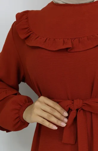 Aerobin Stoff Kleid Mit Rüschendetail 0023-06 Kachel 0023-06