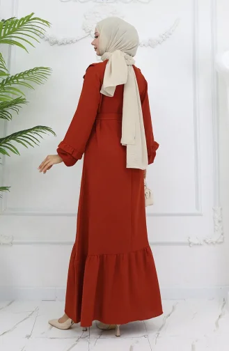 Aerobin Stoff Kleid Mit Rüschendetail 0023-06 Kachel 0023-06