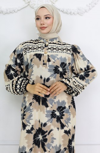 Beige Hijab Kleider 2001-03