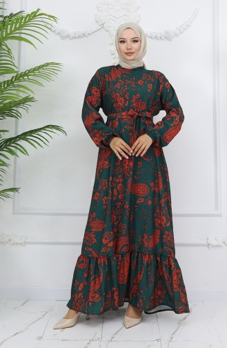 Robe Hijab Vert emeraude 2004-01