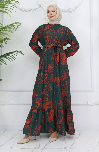 Robe Hijab Vert emeraude 2004-01