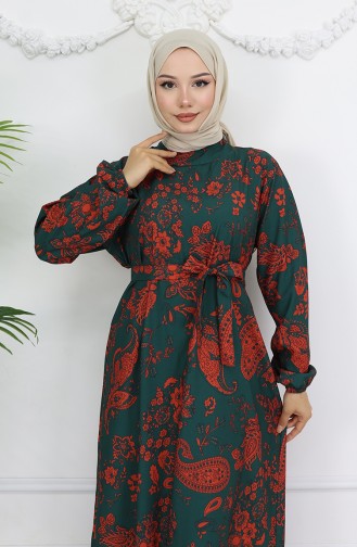Robe Hijab Vert emeraude 2004-01